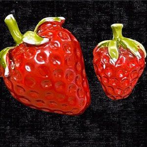 Vintage Enamel Strawberry Pins